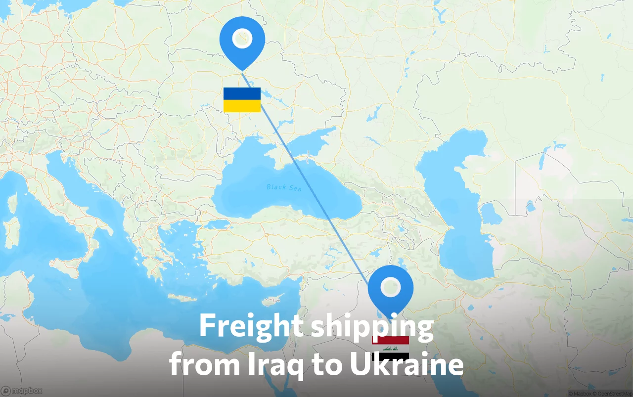 Shipping route from Iraq to Ukraine