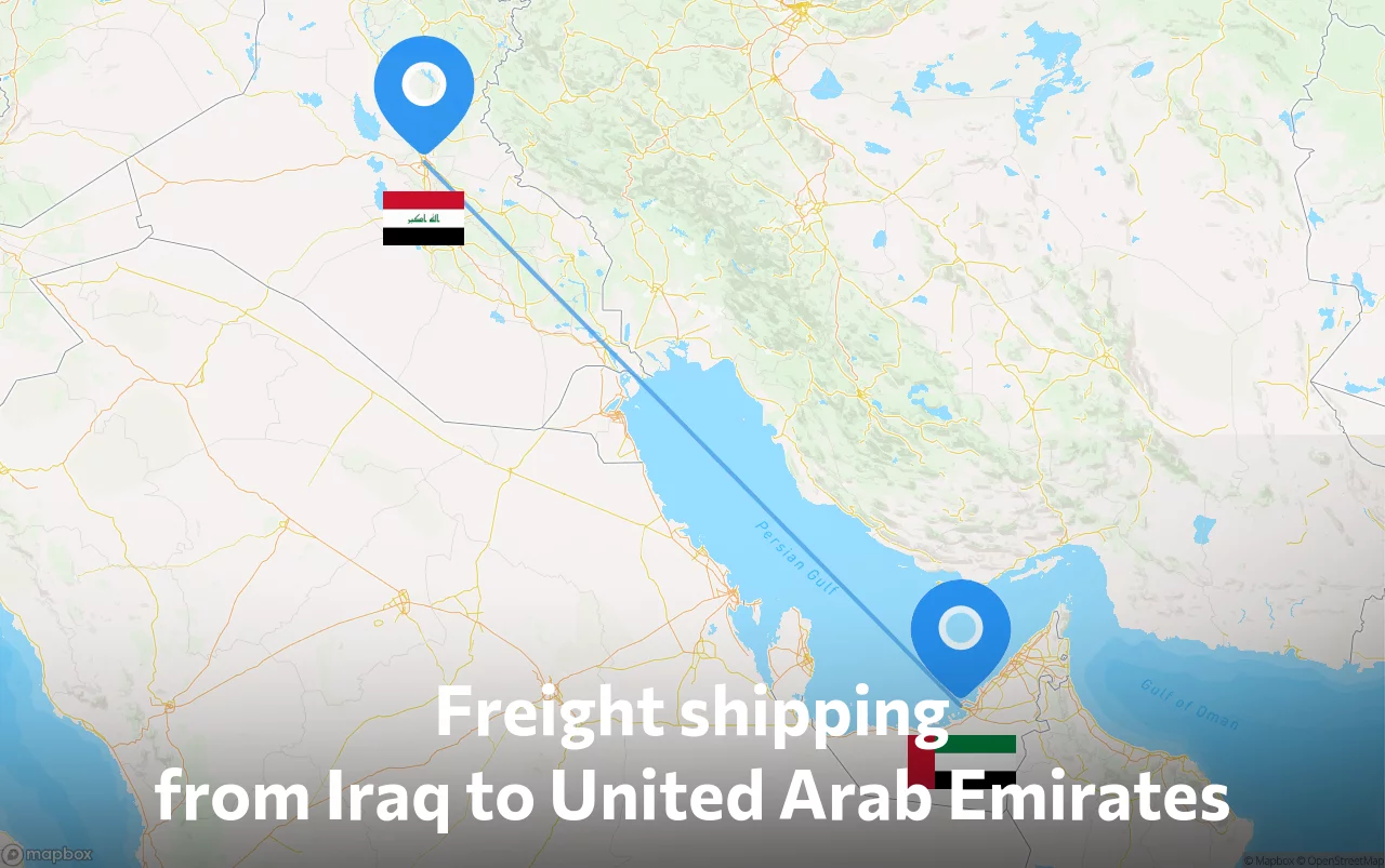 Shipping route from Iraq to United Arab Emirates