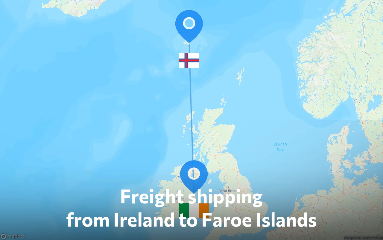 Shipping route from Ireland to Faroe Islands