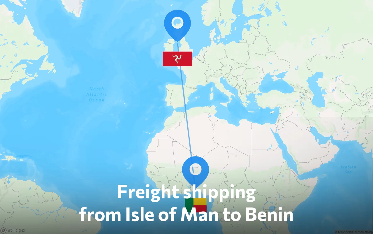 Shipping route from Isle of Man to Benin
