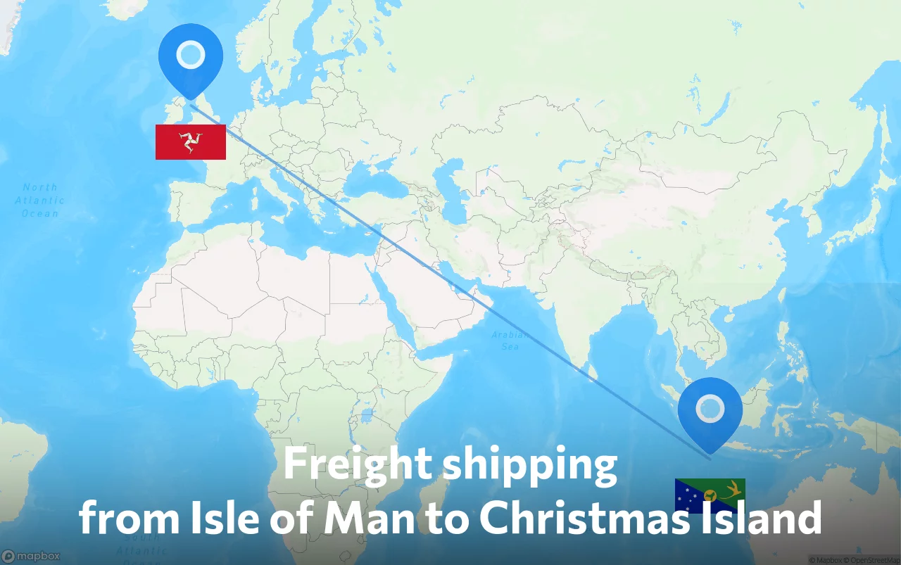 Shipping route from Isle of Man to Christmas Island