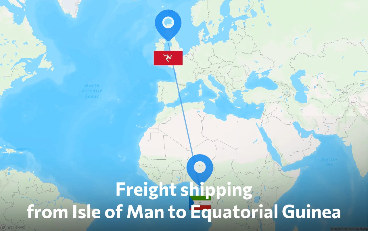 Shipping route from Isle of Man to Equatorial Guinea