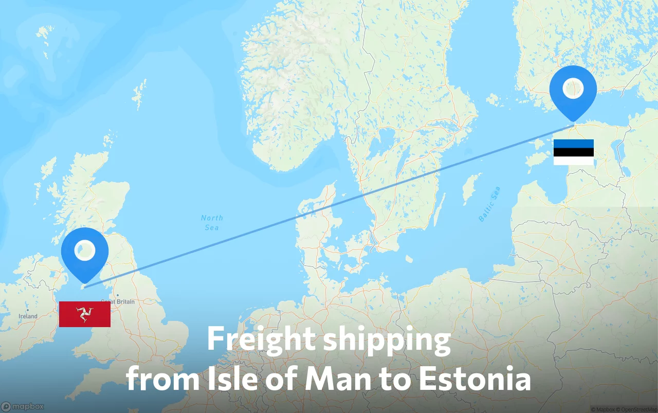 Shipping route from Isle of Man to Estonia