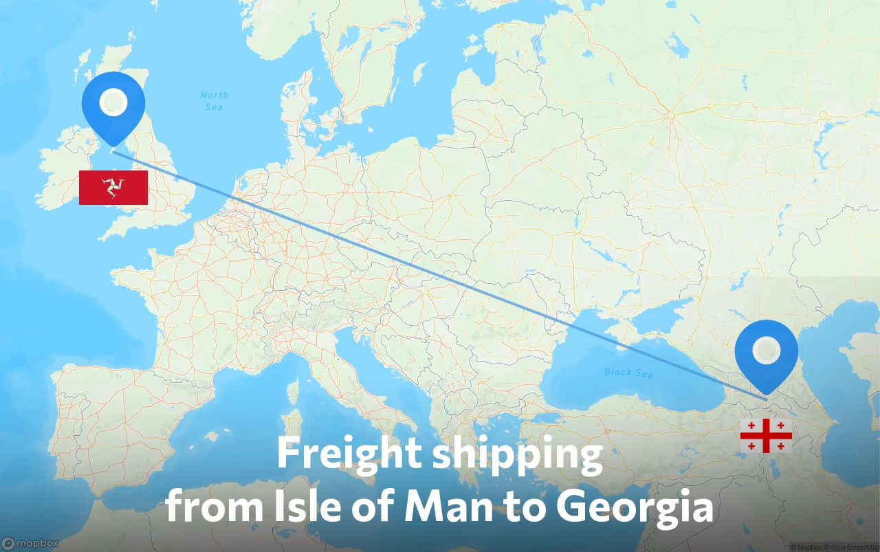 Shipping route from Isle of Man to Georgia