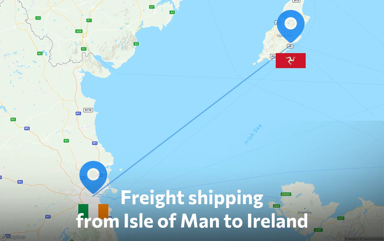 Shipping route from Isle of Man to Ireland
