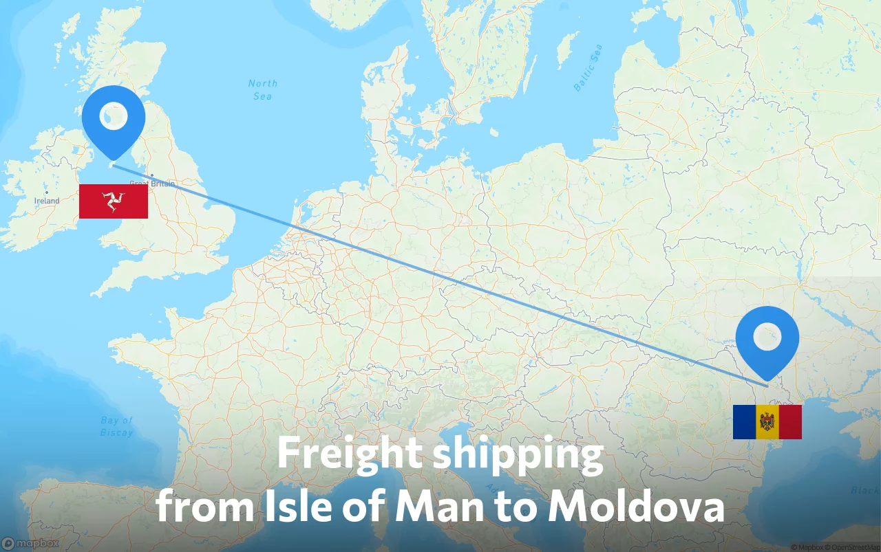 Shipping route from Isle of Man to Moldova