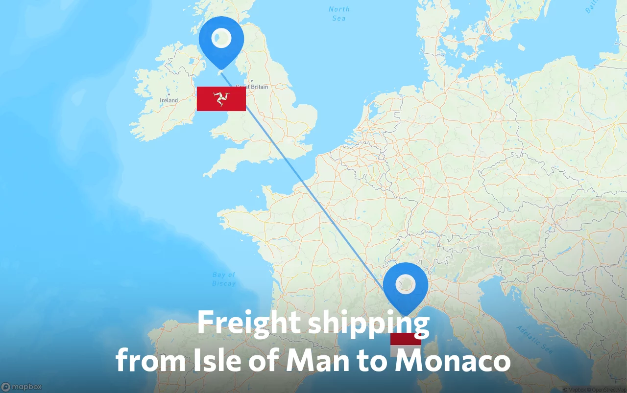 Shipping route from Isle of Man to Monaco