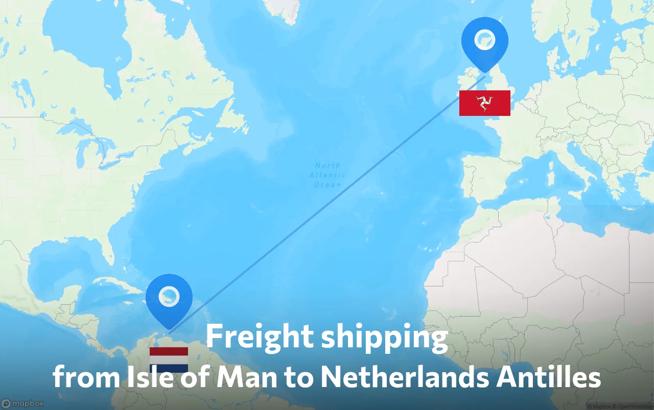 Shipping route from Isle of Man to Netherlands Antilles