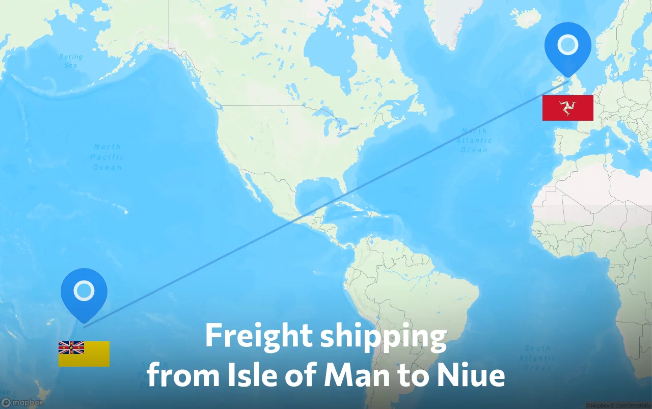 Shipping route from Isle of Man to Niue