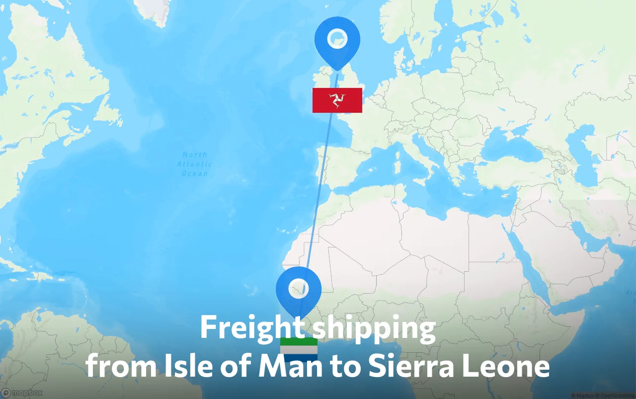 Shipping route from Isle of Man to Sierra Leone