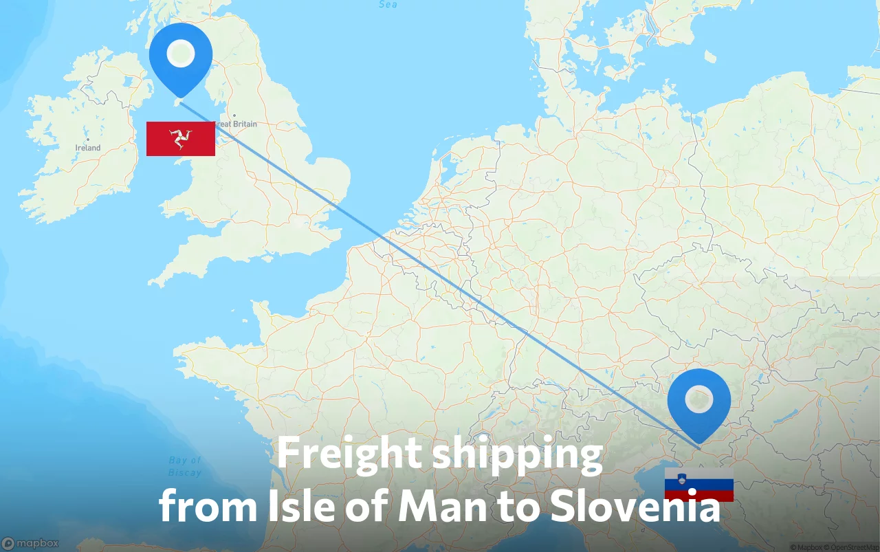 Shipping route from Isle of Man to Slovenia