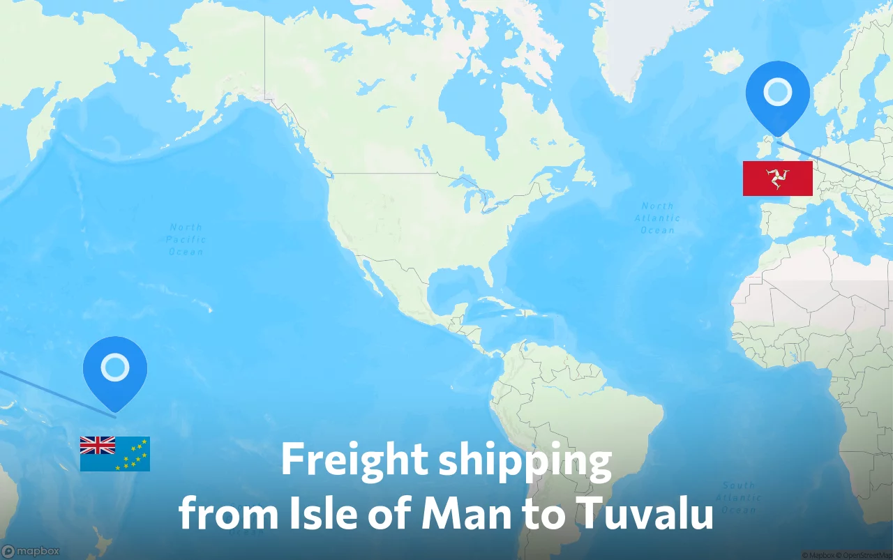 Shipping route from Isle of Man to Tuvalu