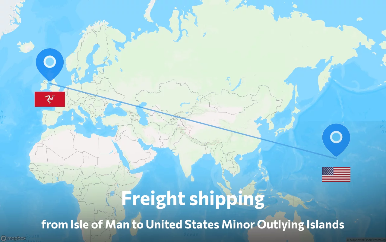 Shipping route from Isle of Man to United States Minor Outlying Islands