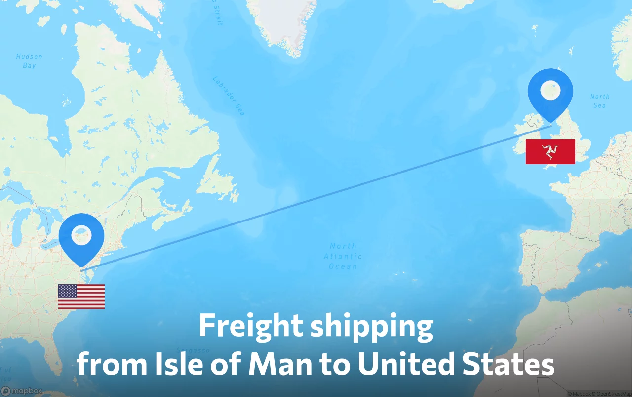 Shipping route from Isle of Man to United States