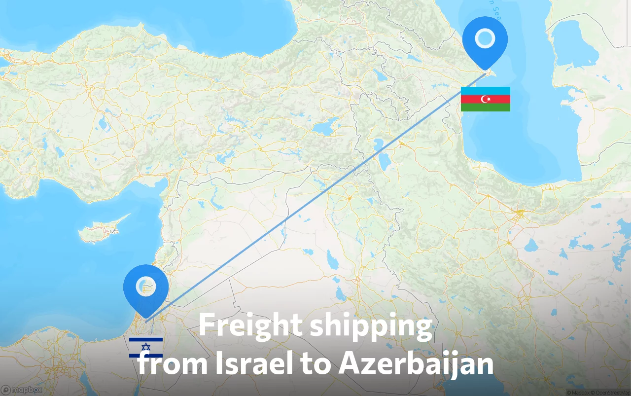 Shipping route from Israel to Azerbaijan