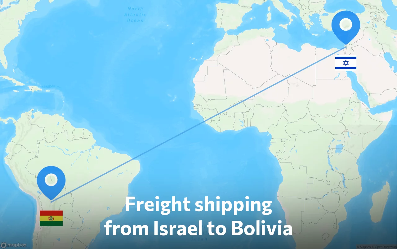 Shipping route from Israel to Bolivia