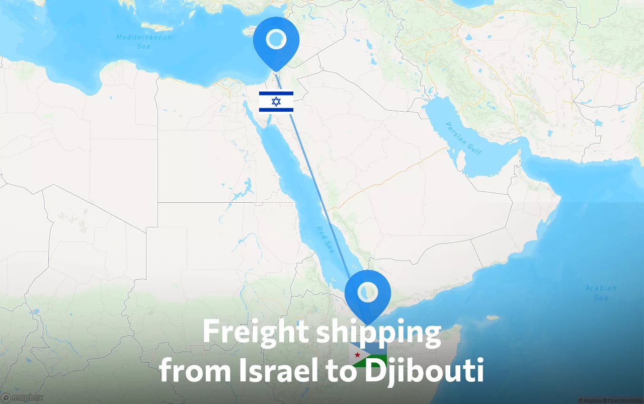 Shipping route from Israel to Djibouti