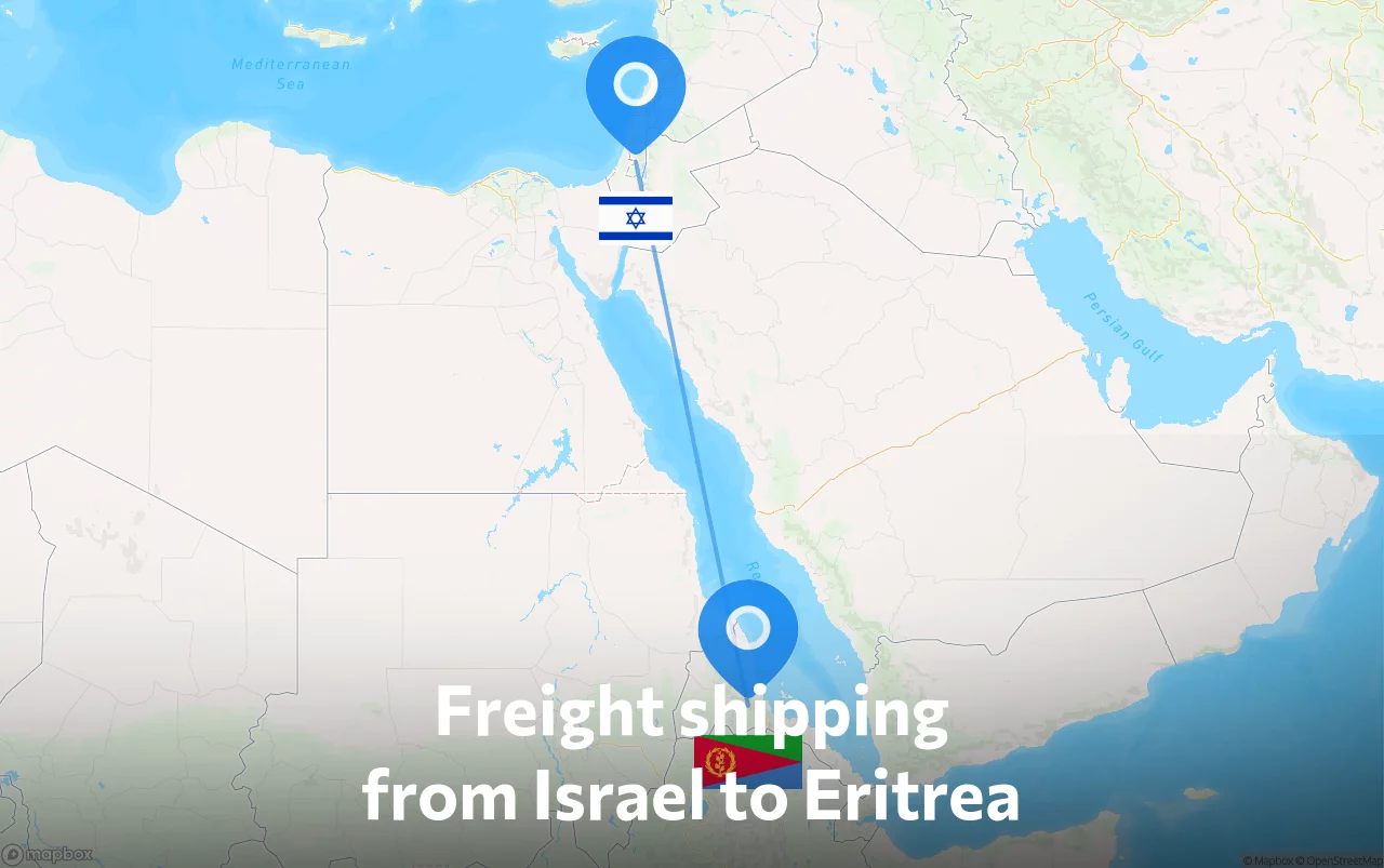 Shipping route from Israel to Eritrea