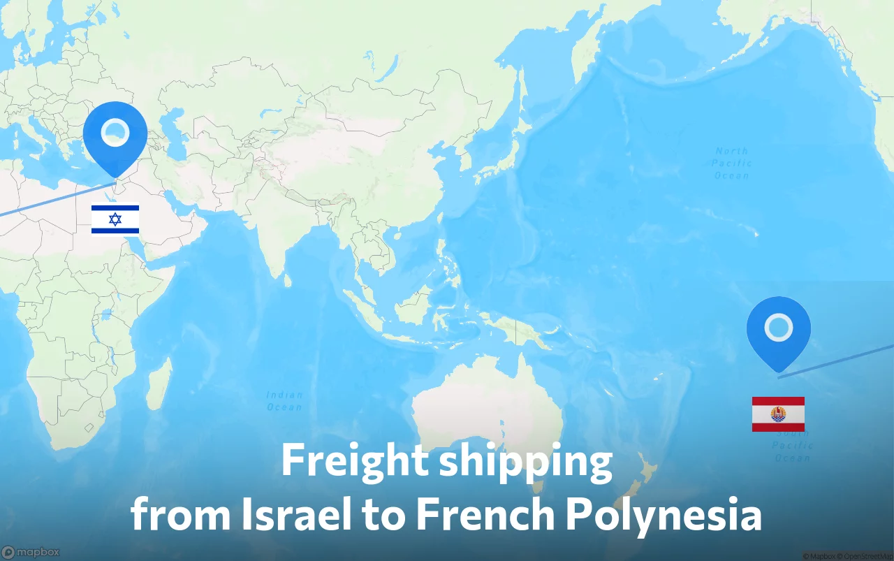 Shipping route from Israel to French Polynesia