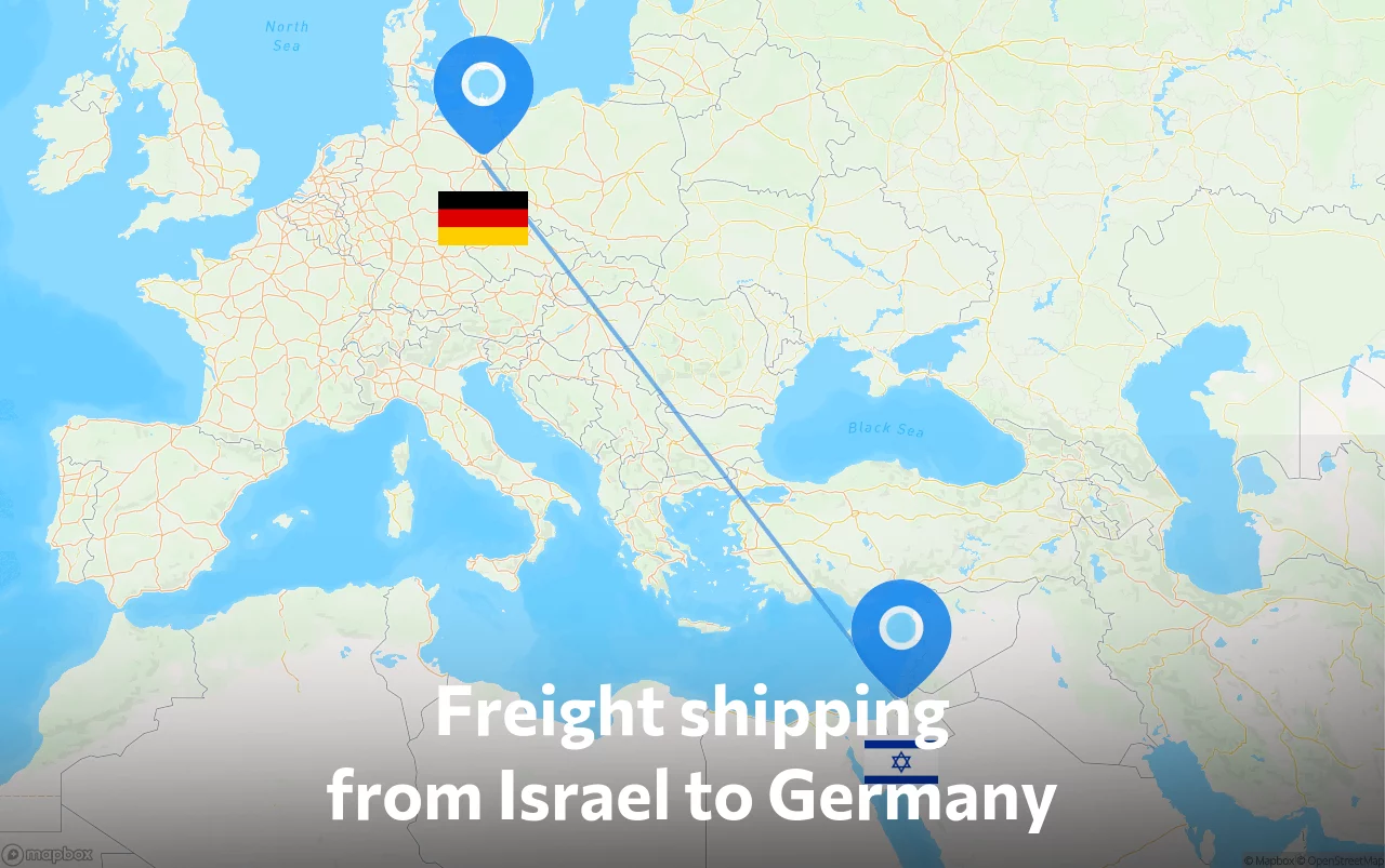 Shipping route from Israel to Germany