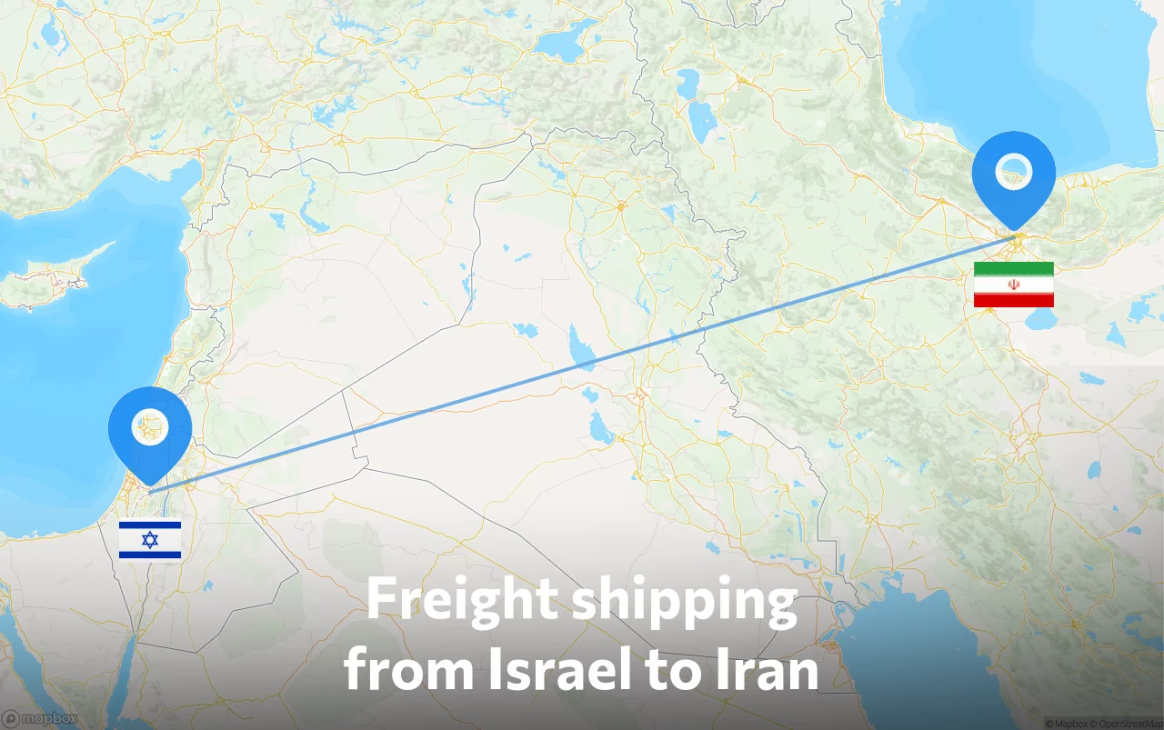 Shipping route from Israel to Iran