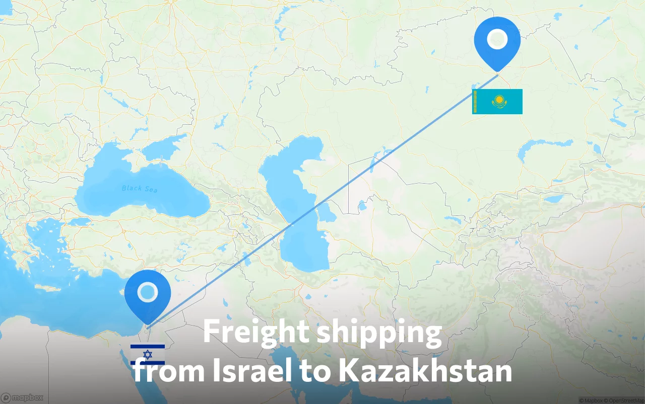 Shipping route from Israel to Kazakhstan