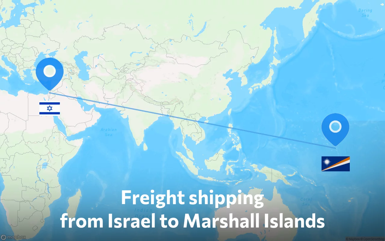 Shipping route from Israel to Marshall Islands
