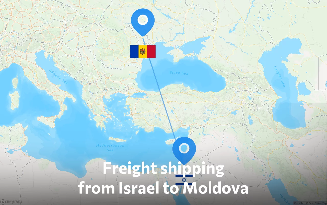 Shipping route from Israel to Moldova