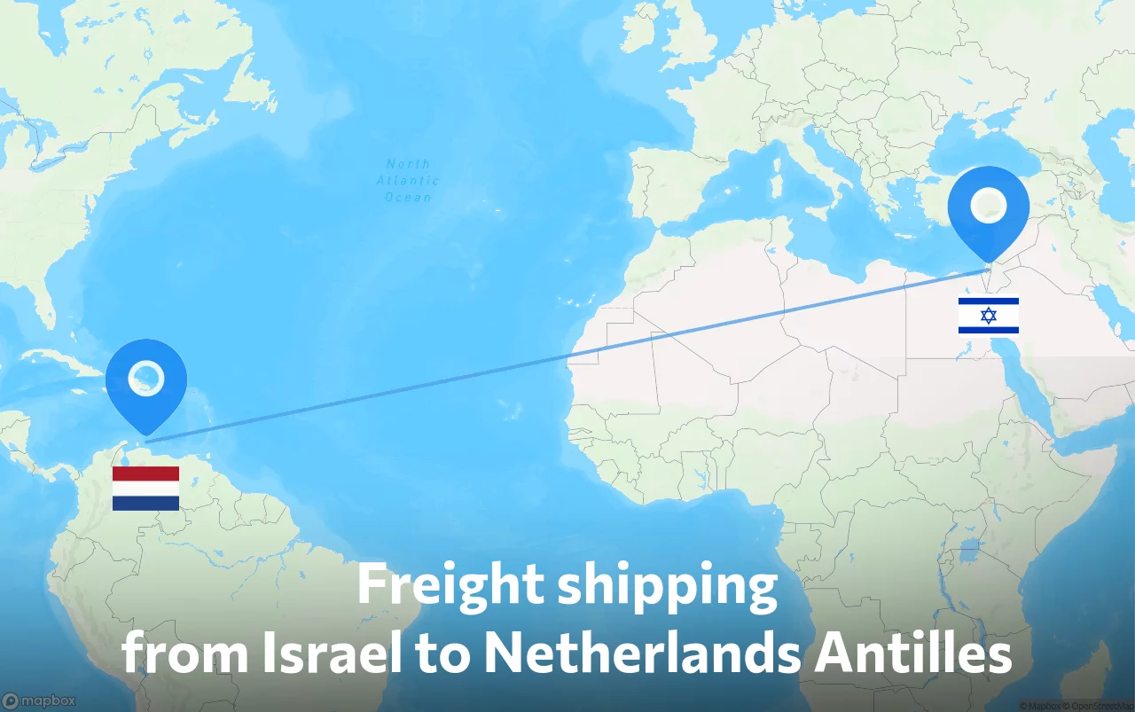 Shipping route from Israel to Netherlands Antilles