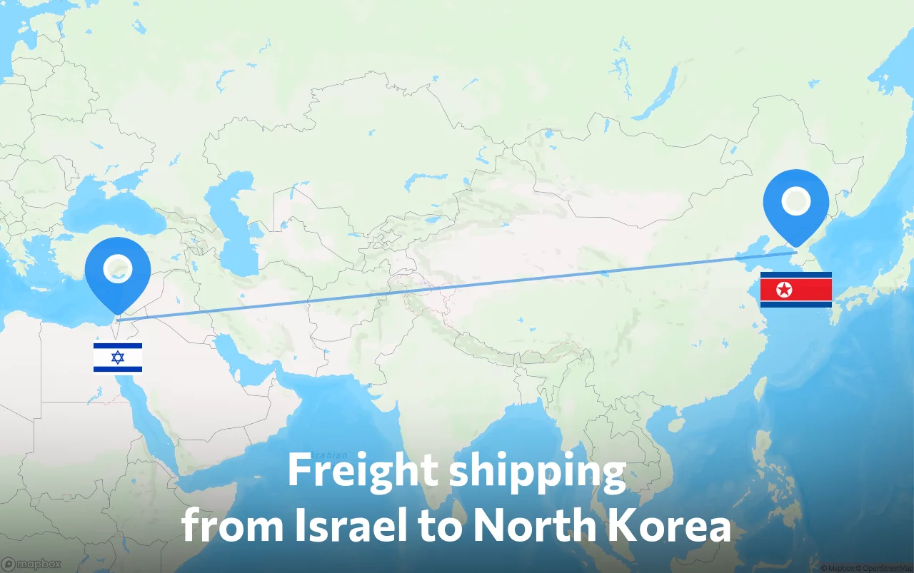 Shipping route from Israel to North Korea