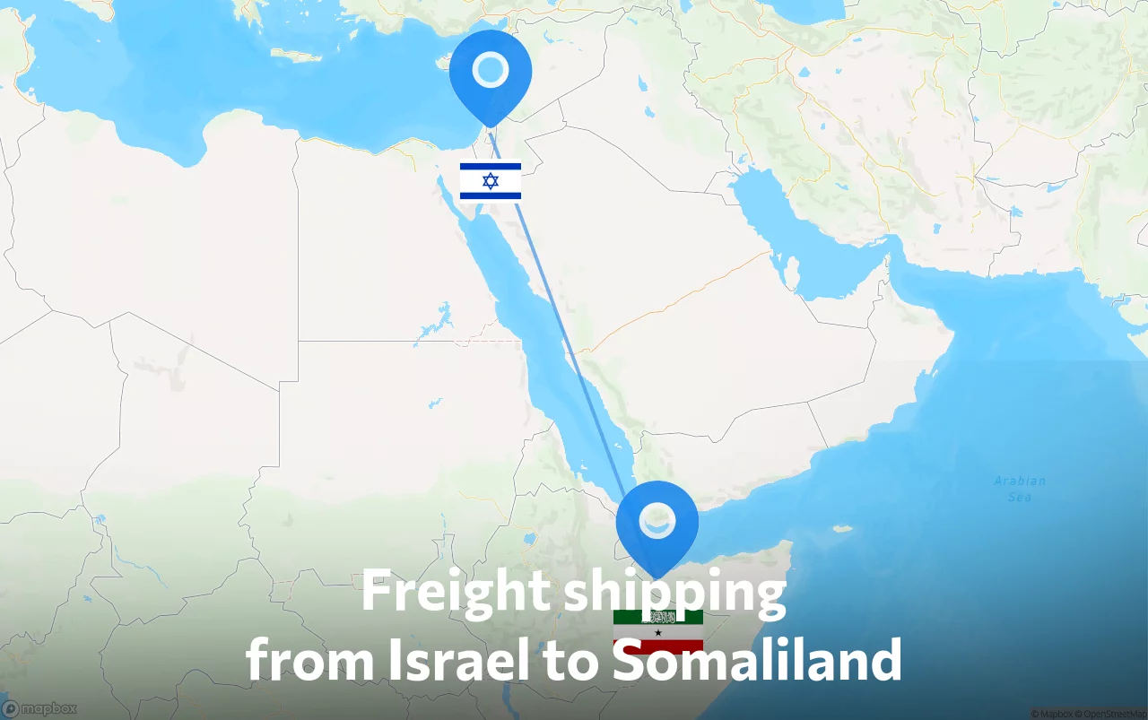 Shipping route from Israel to Somaliland