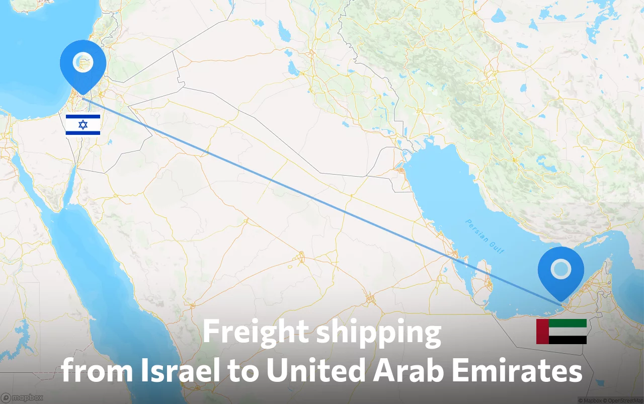 Shipping route from Israel to United Arab Emirates