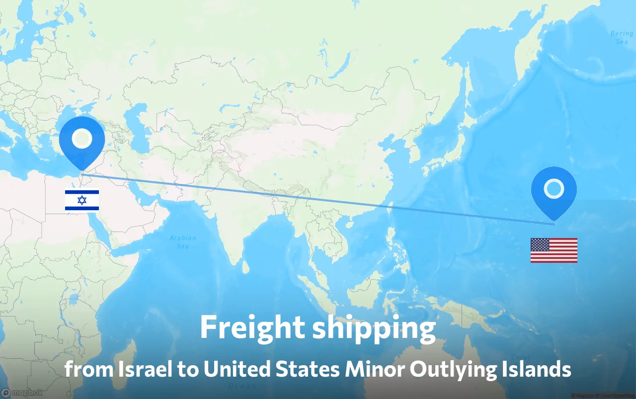 Shipping route from Israel to United States Minor Outlying Islands