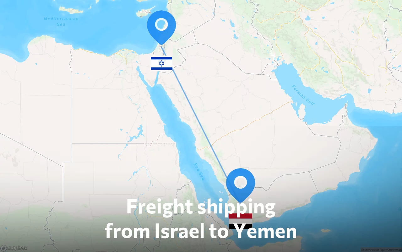 Shipping route from Israel to Yemen