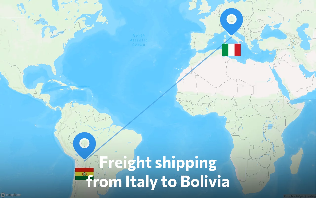Shipping route from Italy to Bolivia