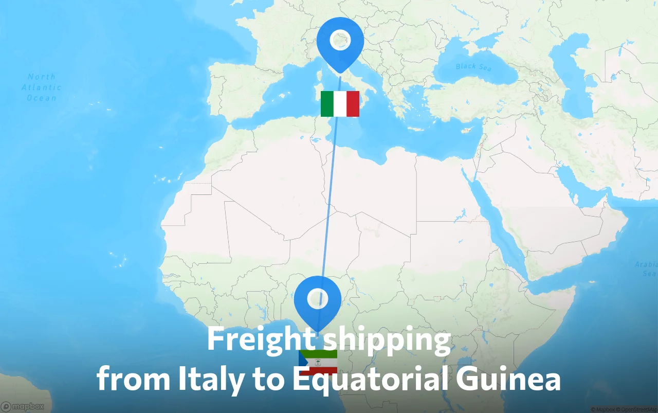 Shipping route from Italy to Equatorial Guinea