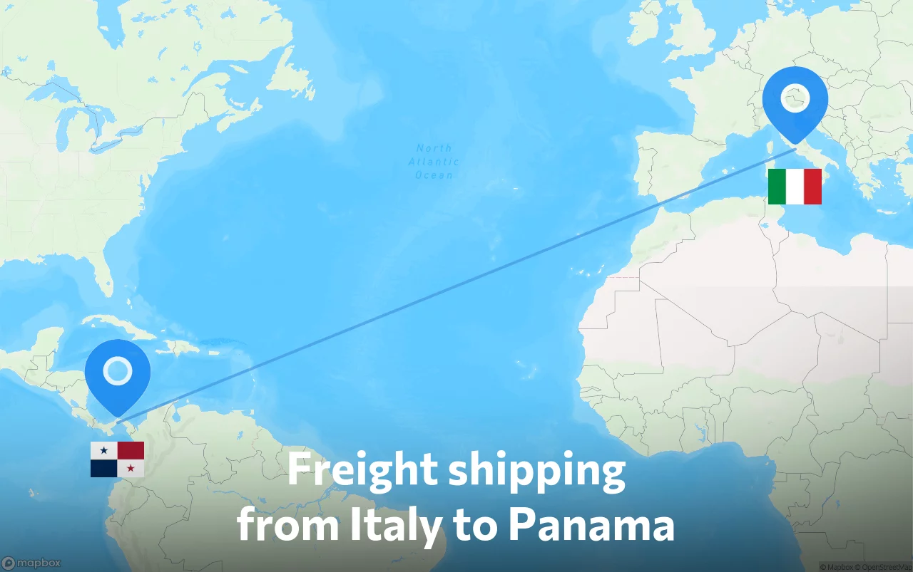Shipping route from Italy to Panama
