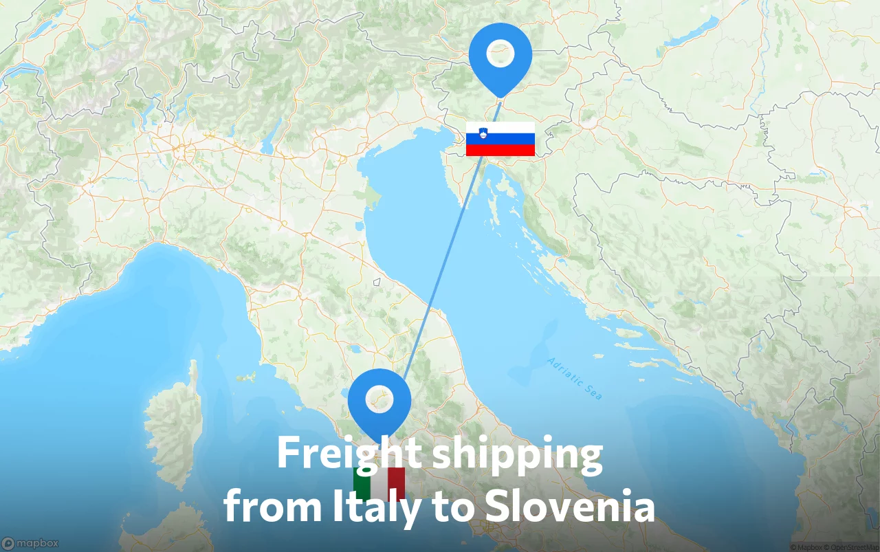 Shipping route from Italy to Slovenia