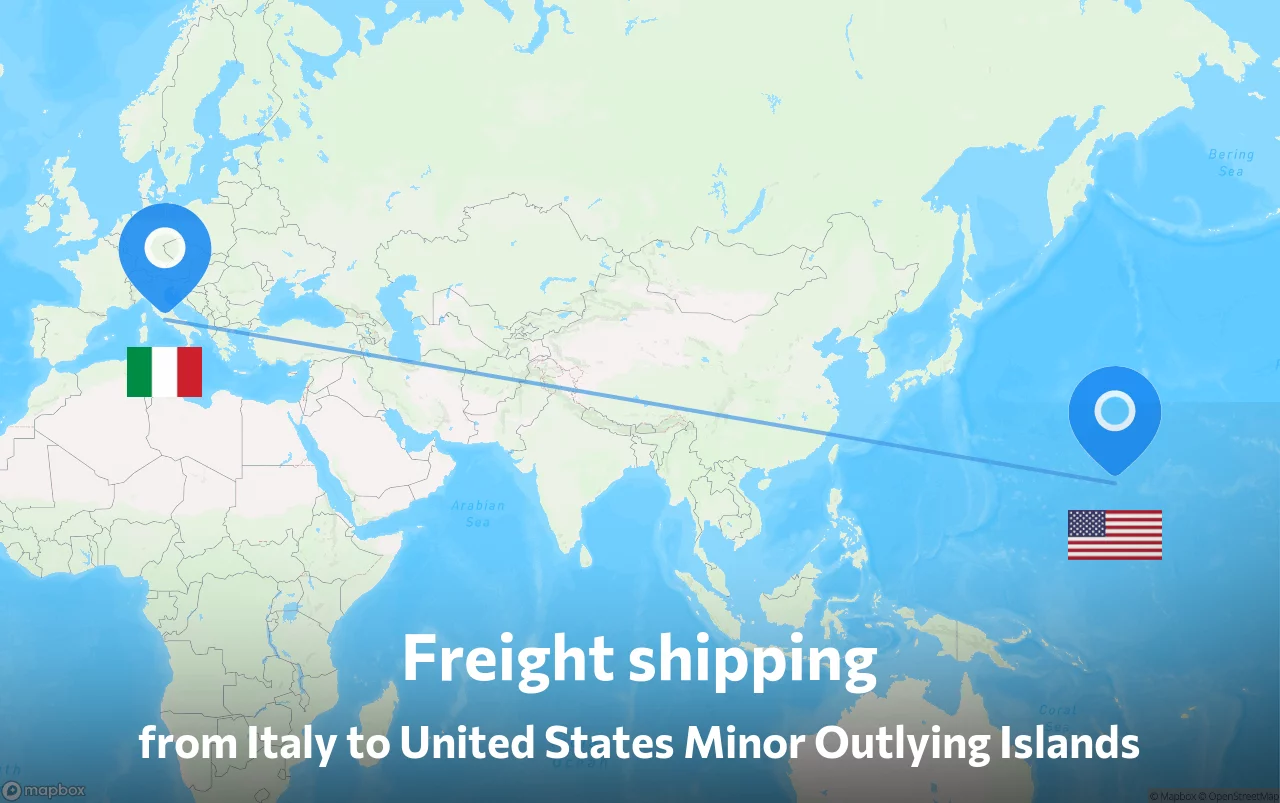 Shipping route from Italy to United States Minor Outlying Islands