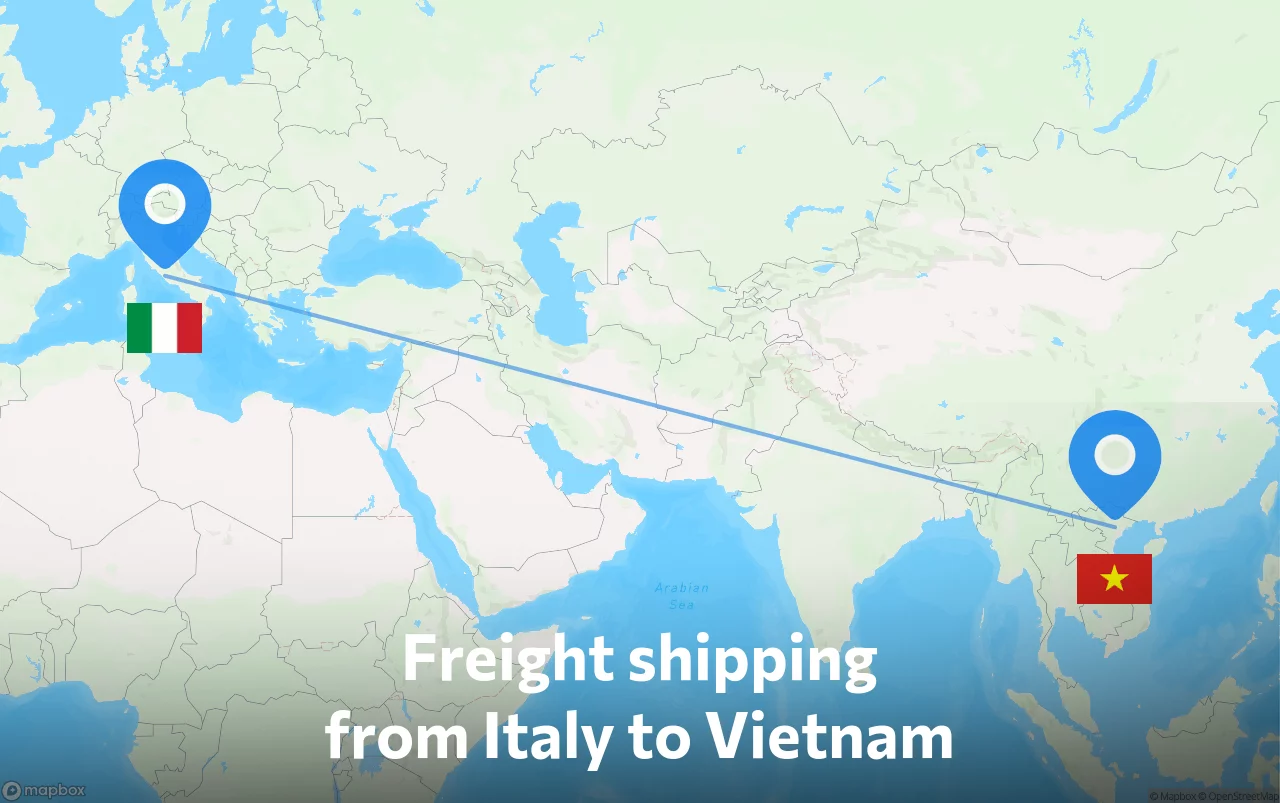 Shipping route from Italy to Vietnam