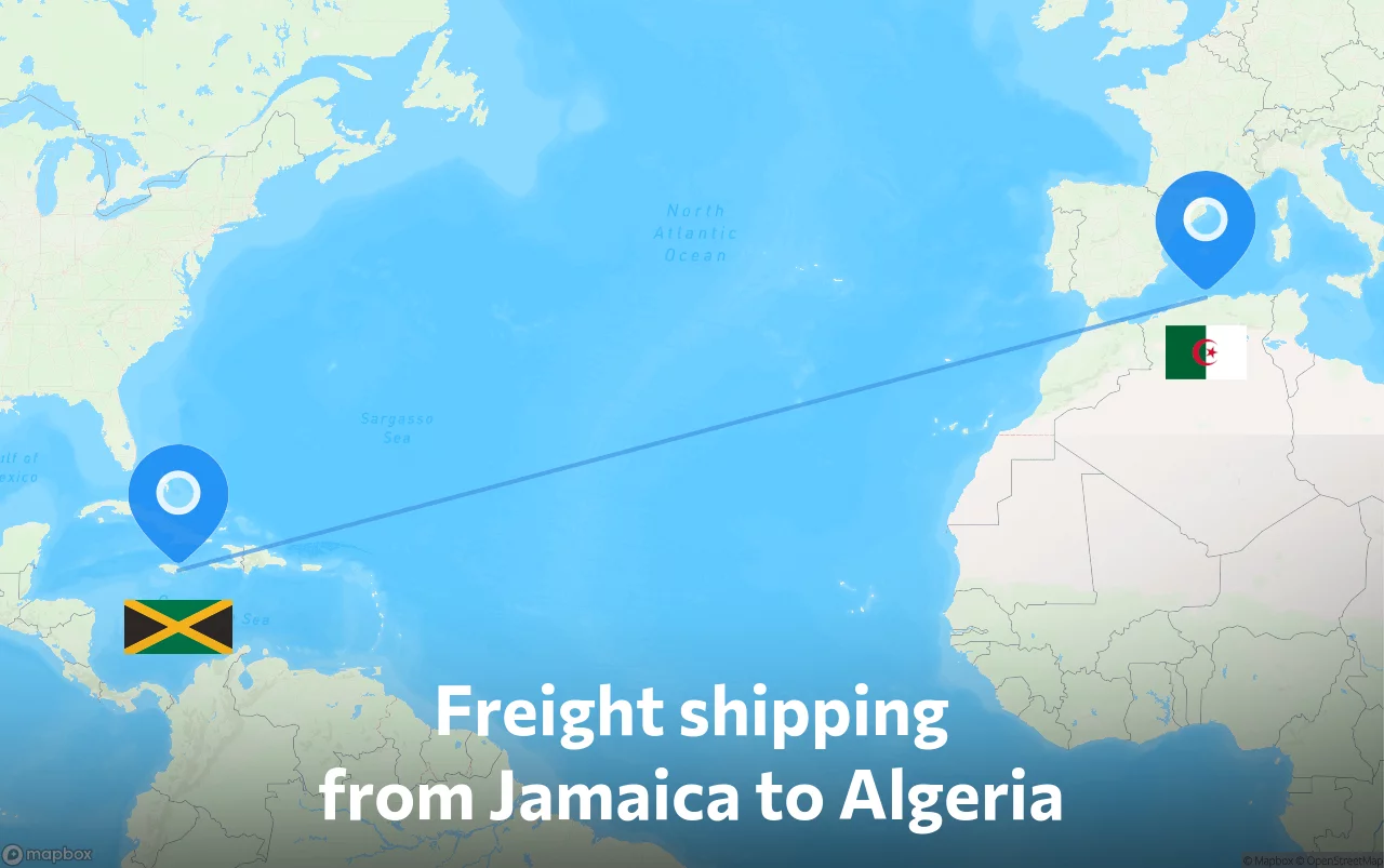 Shipping route from Jamaica to Algeria