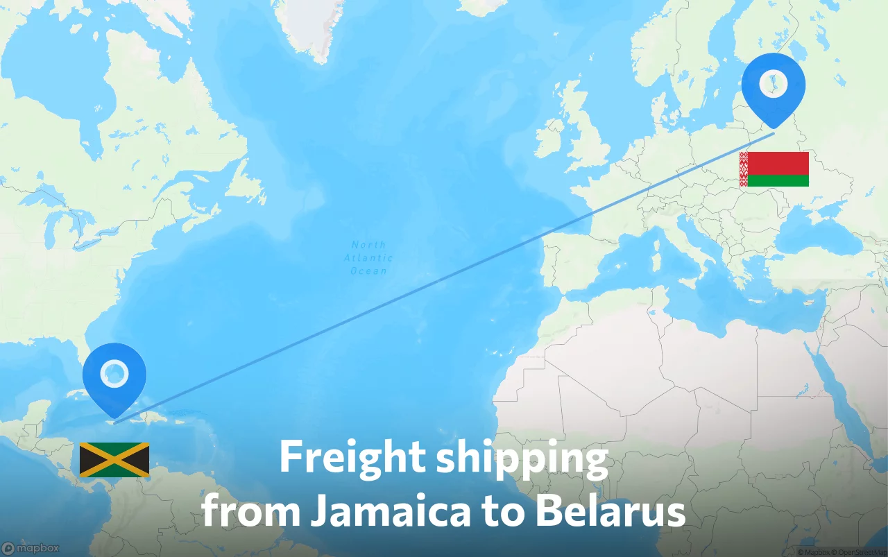 Shipping route from Jamaica to Belarus
