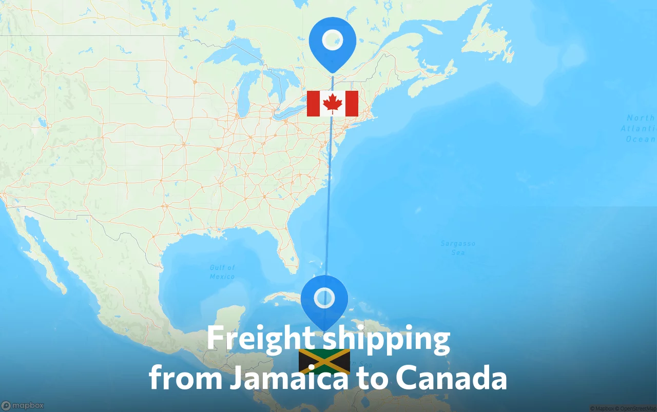 Shipping route from Jamaica to Canada