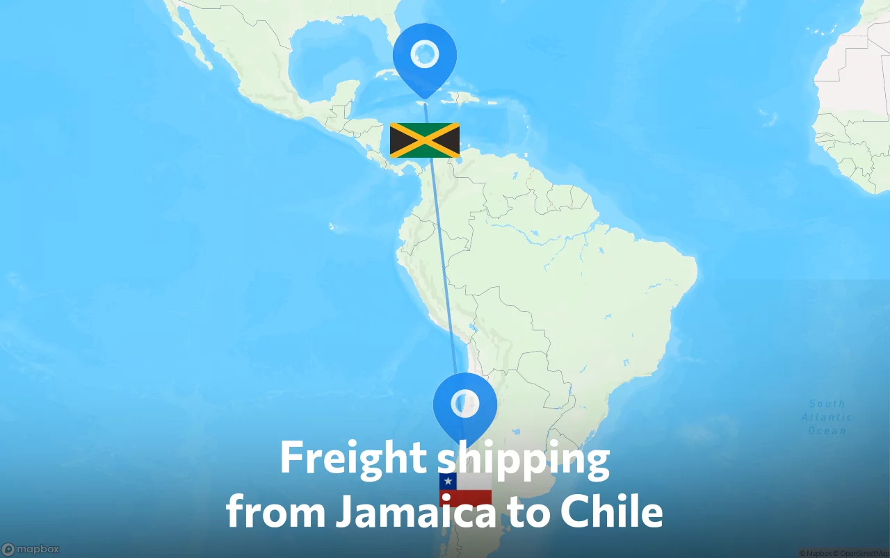 Shipping route from Jamaica to Chile