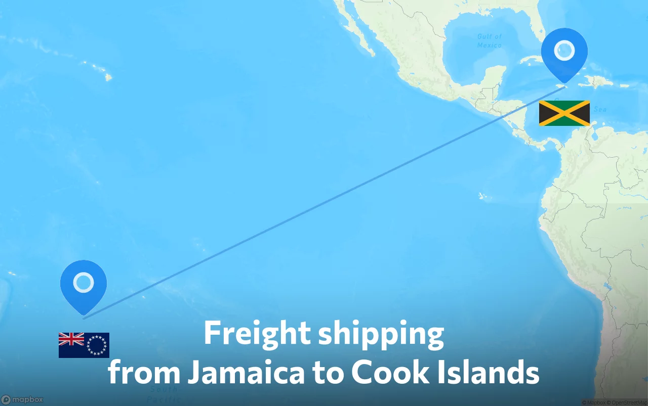 Shipping route from Jamaica to Cook Islands