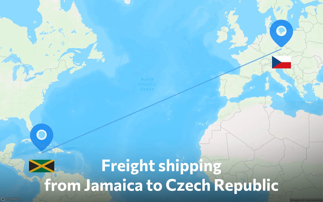 Shipping route from Jamaica to Czech Republic