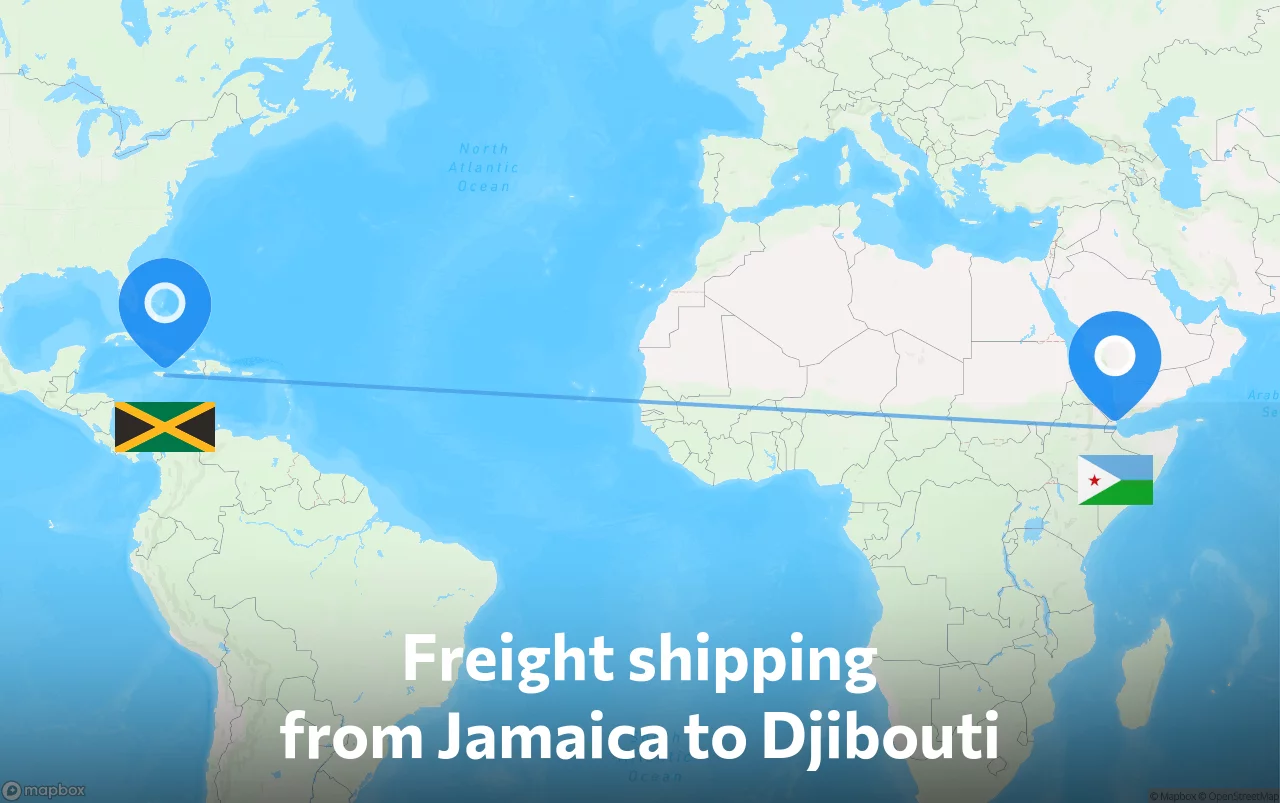 Shipping route from Jamaica to Djibouti