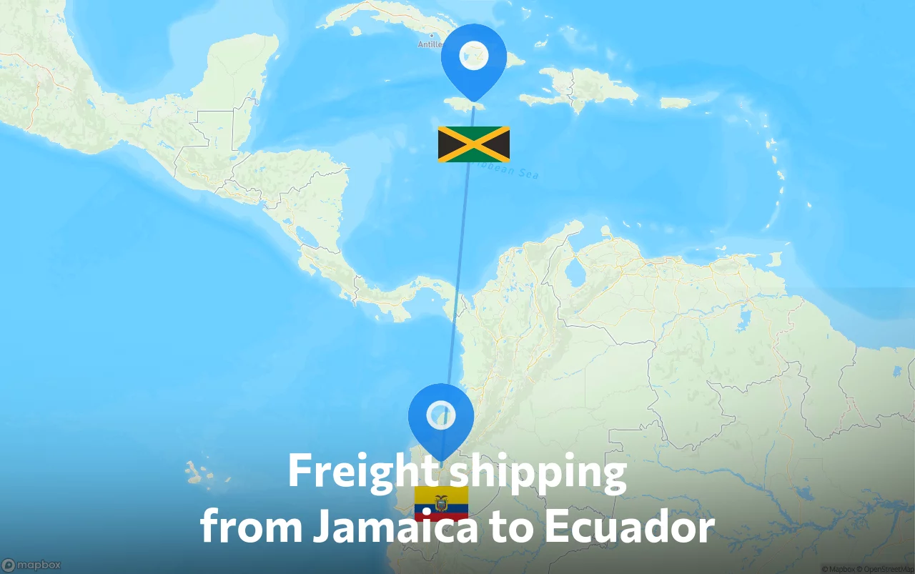 Shipping route from Jamaica to Ecuador