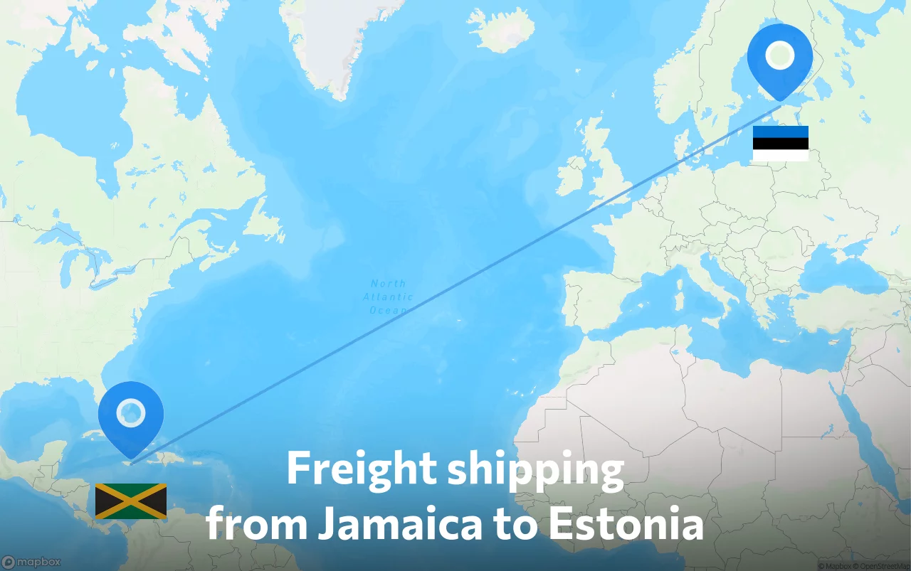 Shipping route from Jamaica to Estonia