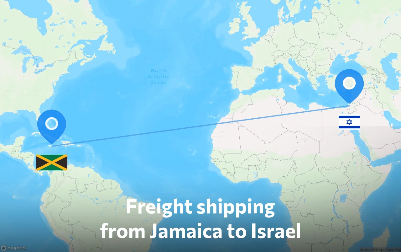 Shipping route from Jamaica to Israel